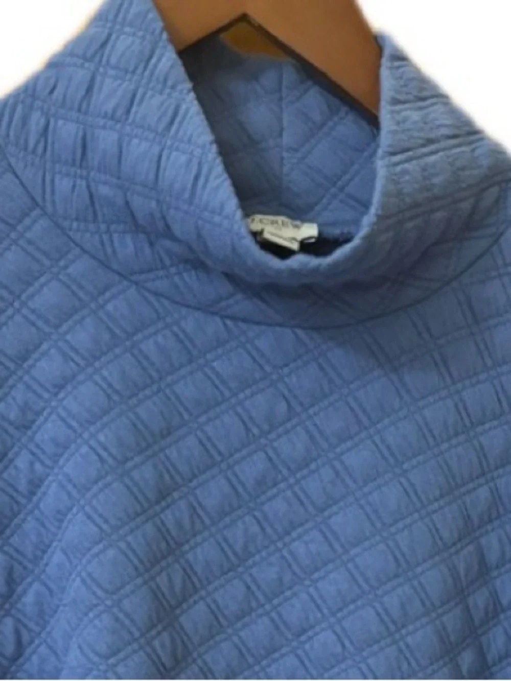 NWT J.Crew Quilted Turtleneck Sweater Soft Blue M- Retail: $89.50